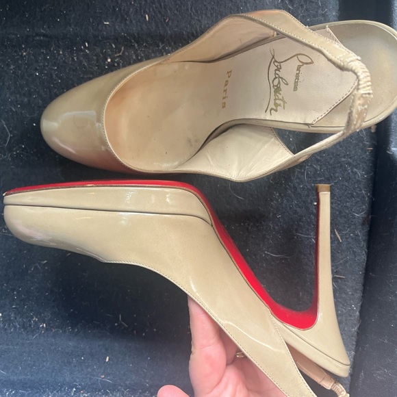 WORN ONCE Christian Louboutin Nude Sling Backs in 8.5 - Picture 3 of 3